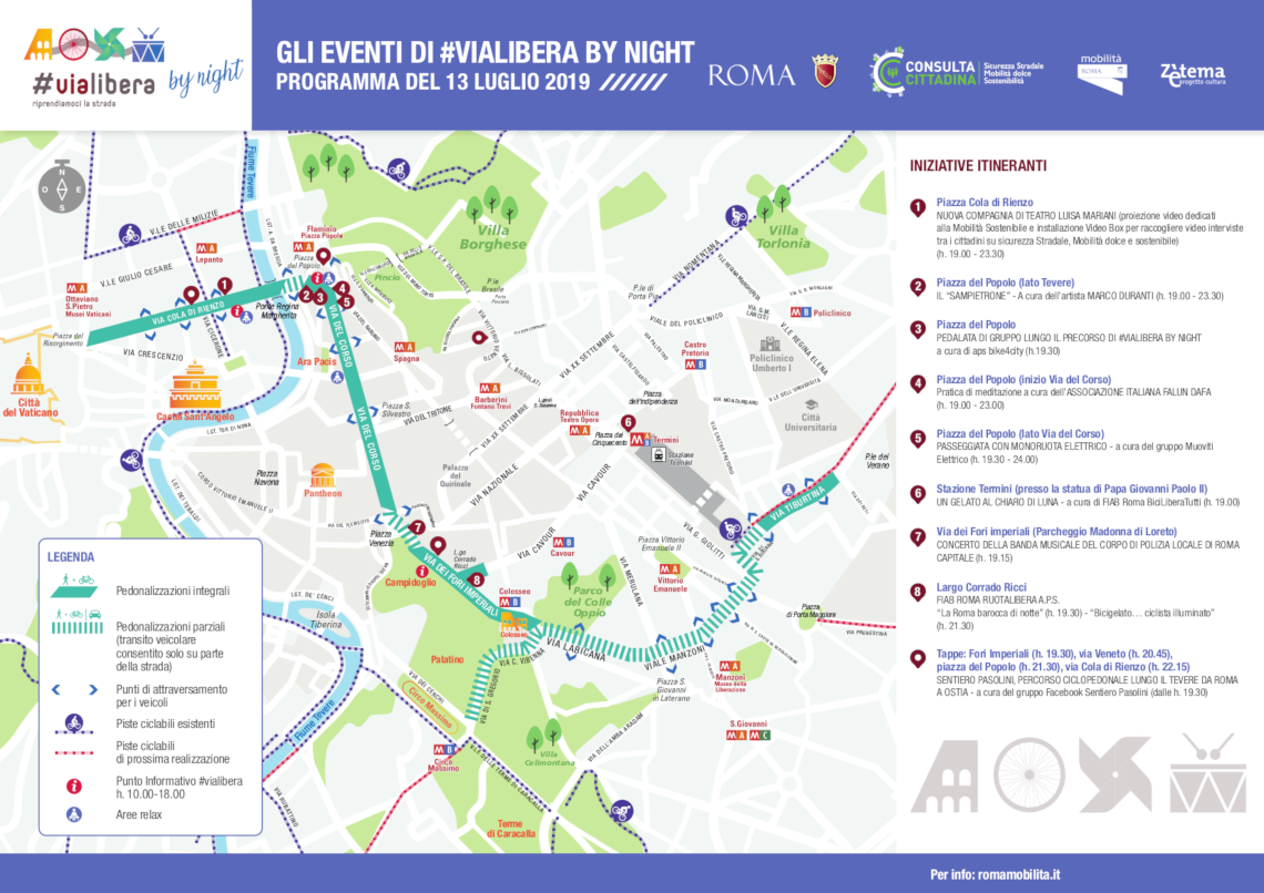 Il percorso di ViaLibera by night